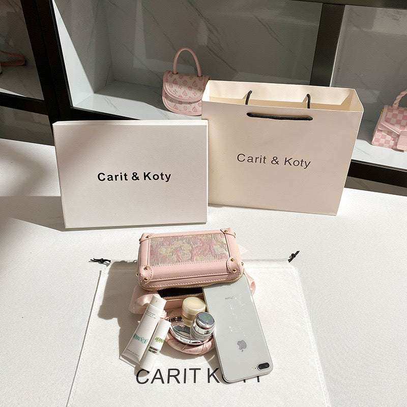 Carit & Koty Pink Embroidery Mini Bag