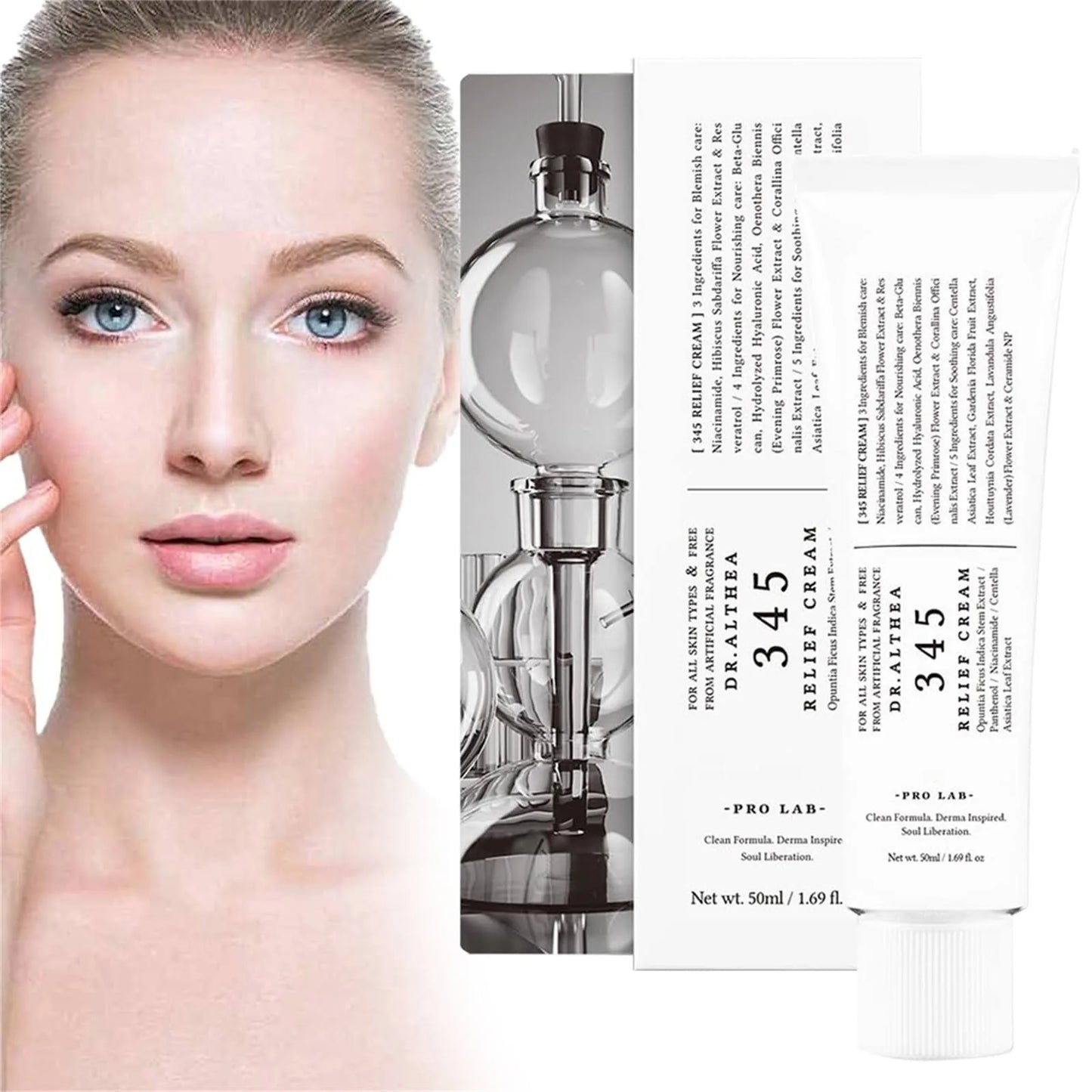 Dr.Althea 345 Relief Cream, 50 ml
With niacinamide & hyaluronic acid