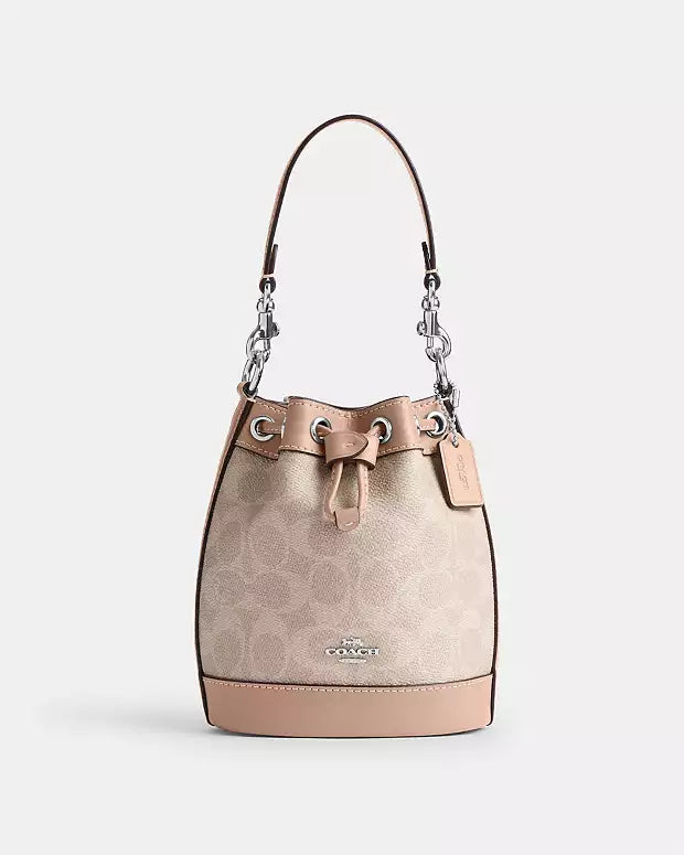 Coach Mini Bucket Bag In Signature Canvas