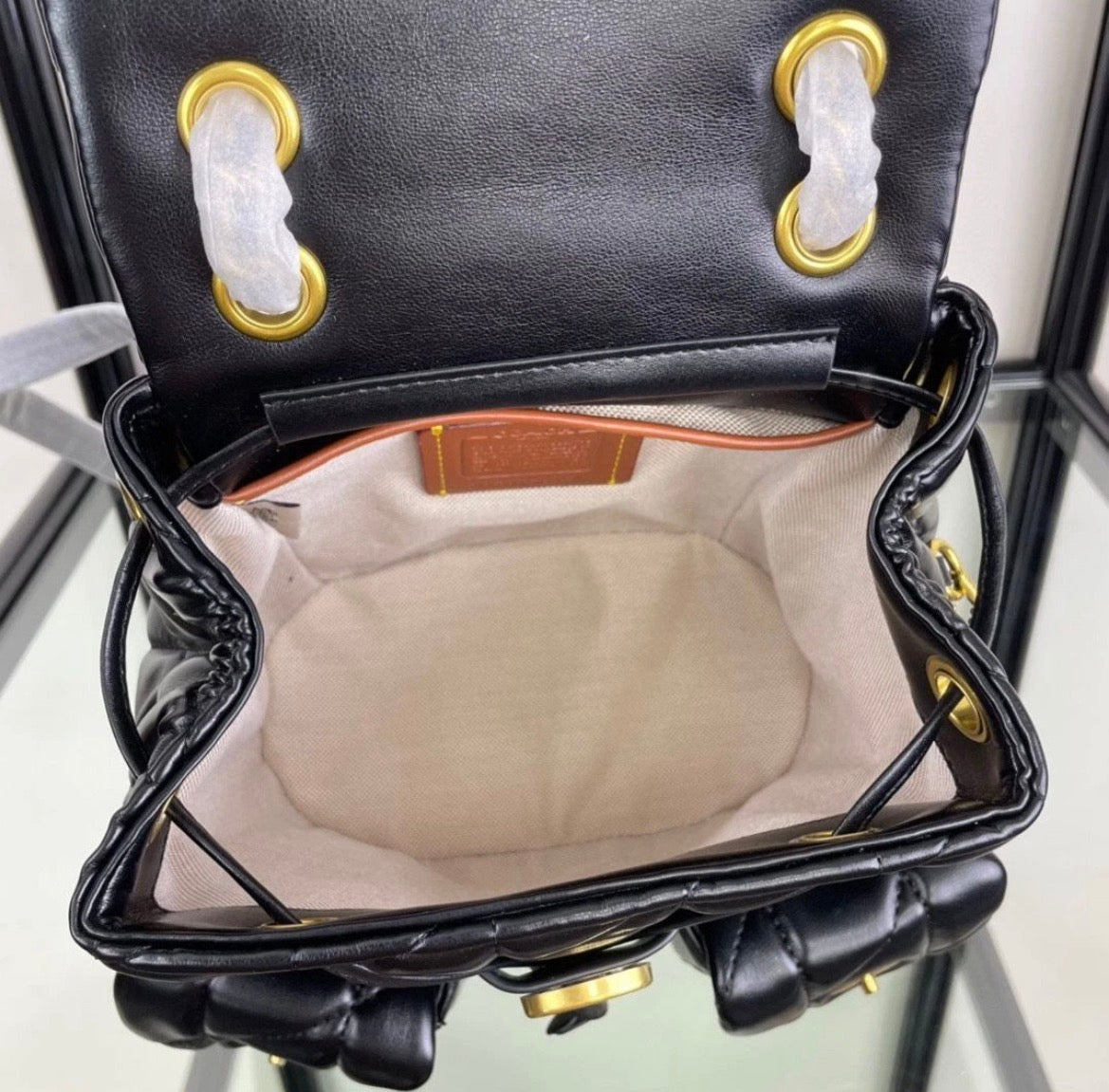 COACH Tabby Quilted Backpack Black CU076 outlet