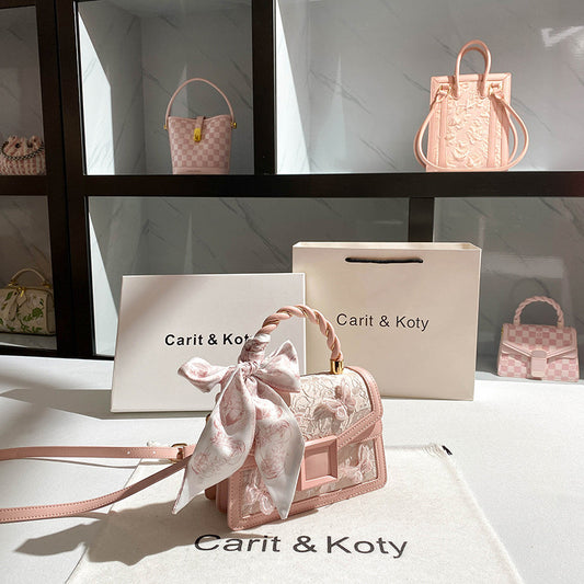 Carit & Koty Pink Buckle Embroidery Bag