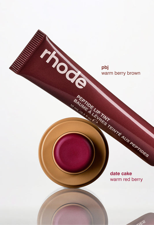 Rhode peptide Blush in Date Cake and Peptide Lip Tint in PBJ