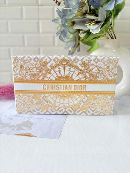 Dior Holiday Limited Edition Novelty Pouch Gold Logo Charms with blush and lipoil