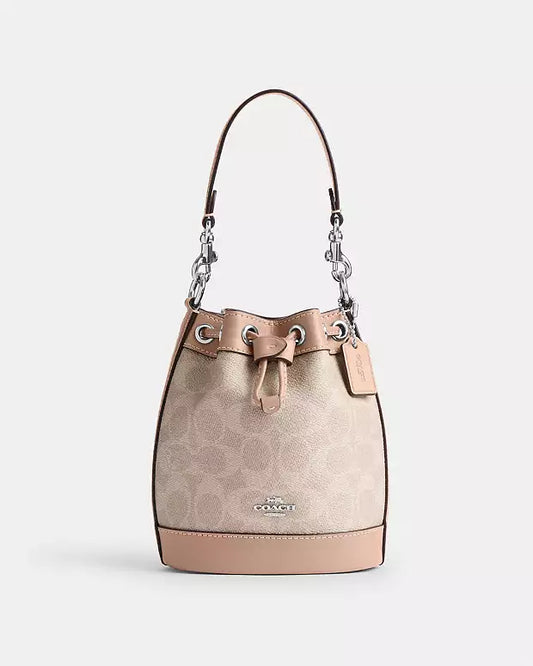 Coach Mini Bucket Bag In Signature Canvas