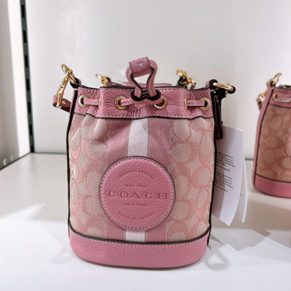 Coach Mini Dempsey Bucket Bag In Signature Jacquard Stripe
