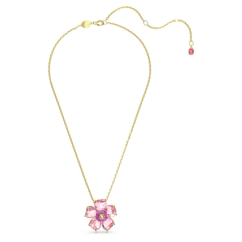 Swarovski Idyllia necklace
Flower, Pink, Gold-tone plated